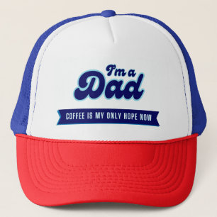 Casquette Drôle rétro Papa - Café est mon seul espoir bleu