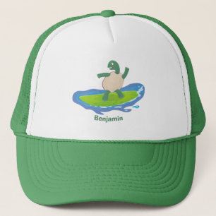 Casquette Drôle tortue vague de surf dessin animé