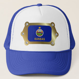 Casquette du drapeau encadré du Kansas