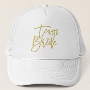 Casquette du Mariage de l'équipe de mariée Gold Di