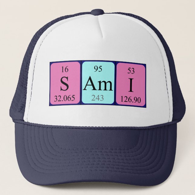 casquette du nom de la table périodique sâme (Devant)