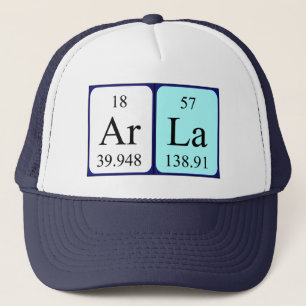 Casquette du nom de table périodique Arla