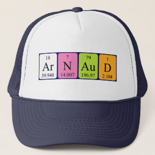 Casquette du nom de table périodique Arnaud