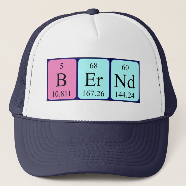 Casquette du nom de table périodique Bernd (Devant)