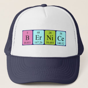 Casquette du nom de table périodique Bernice