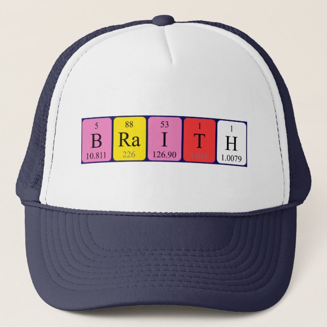 Casquette du nom de table périodique Braith (Devant)