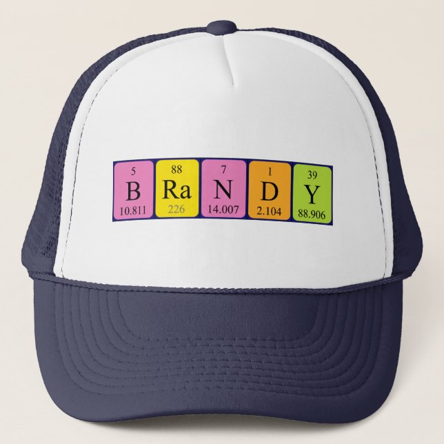 Casquette du nom de table périodique Brandy (Devant)