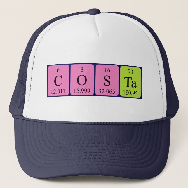 Casquette du nom de table périodique Costa (Devant)
