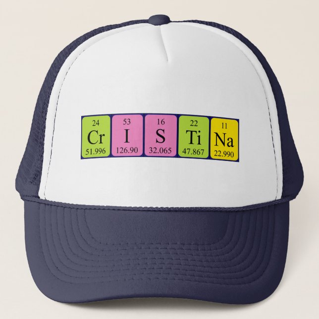 Casquette du nom de table périodique Cristina (Devant)