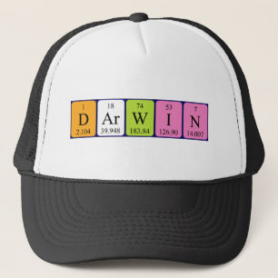 Casquette du nom de table périodique Darwin
