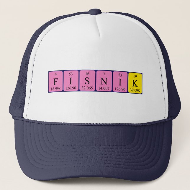 Casquette du nom de table périodique de Fisnik (Devant)