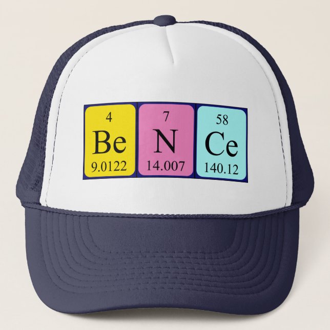 Casquette du nom de table périodique de la base (Devant)