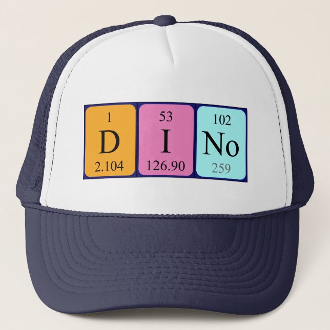 Casquette du nom de table périodique Dino (Devant)