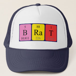 Casquette du nom de table périodique du Brat