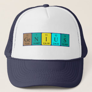 Casquette du nom de table périodique du génie