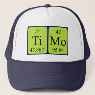 Casquette du nom de table périodique du temps