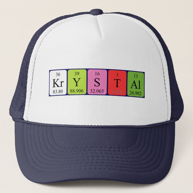 Casquette du nom de table périodique Krystal (Devant)