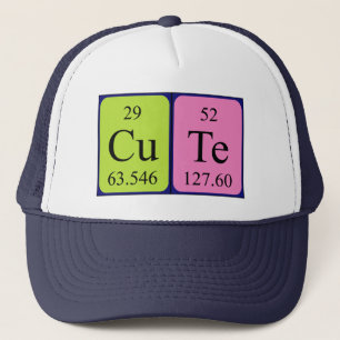 Casquette du nom de table périodique mûr