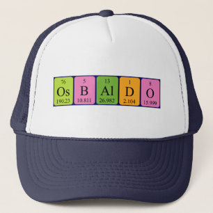 Casquette du nom de table périodique Osbaldo