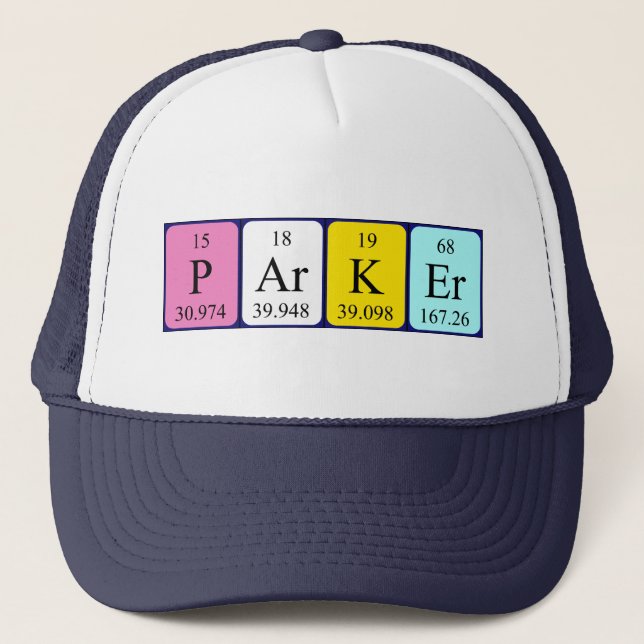 Casquette du nom de table périodique Parker (Devant)