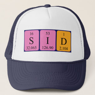 Casquette du nom de table périodique Sid