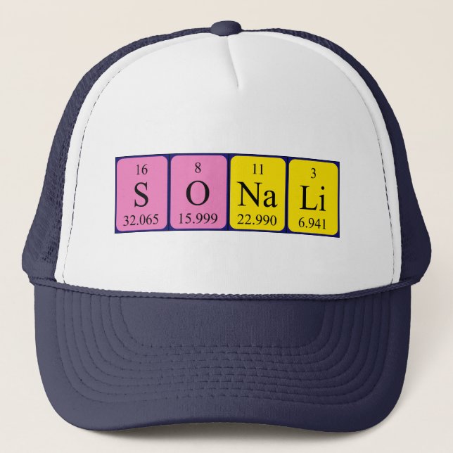Casquette du nom de table périodique Sonali (Devant)