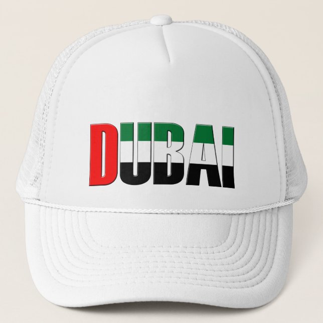 Casquette Dubaï UAE Typographie Texte élégant uniquement (Devant)