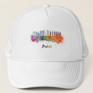 Casquette Dubaï V2 skyline en aquarelle
