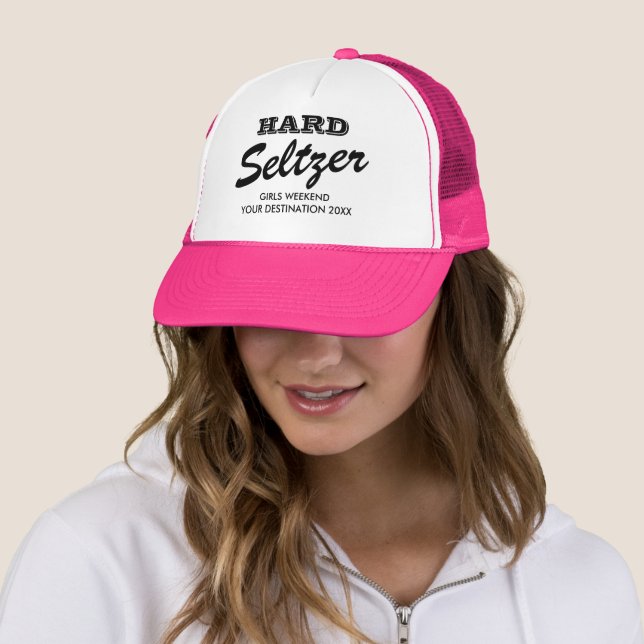 Casquette Dur selzer filles week-end loin voyage rose  (En situation)