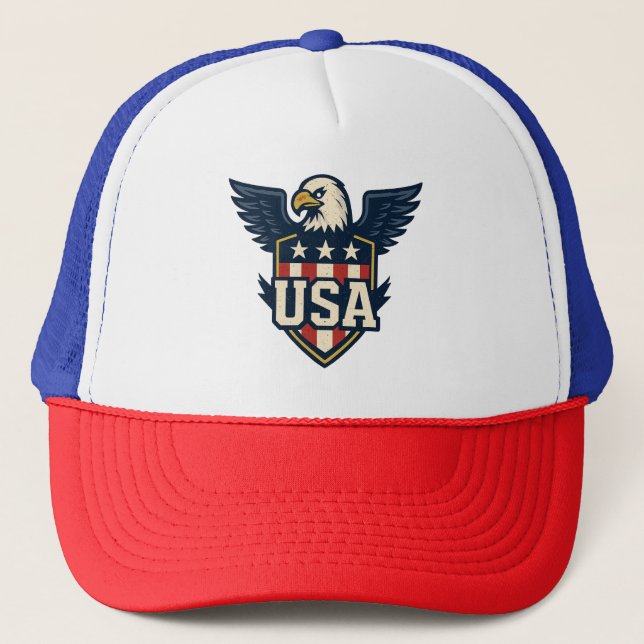 Casquette Eagle Crest des États-Unis — Bouclier du drapeau V (Devant)