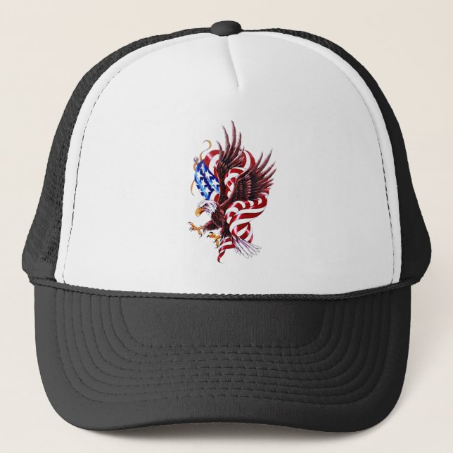 Casquette Eagle et style d'illustration de tatouage de (Devant)