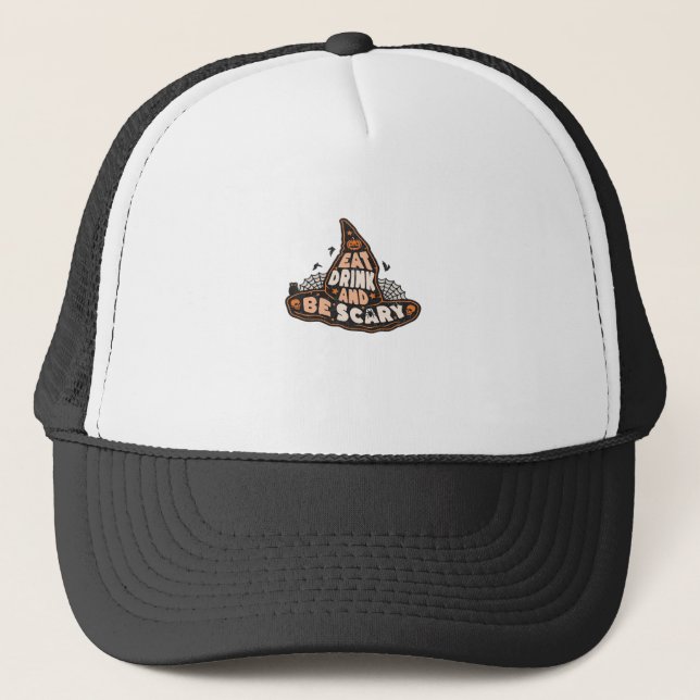 Casquette Eat Drink And Be Scary Witch Only Halloween Gift F (Devant)