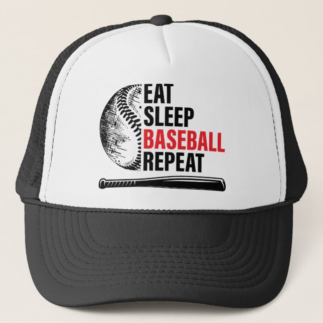 Casquette Eat Sleep Baseball Repeat Ball Cap (Devant)