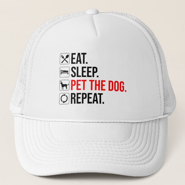 Casquette Eat. Sleep. Pet The Dog. Repeat (Devant)
