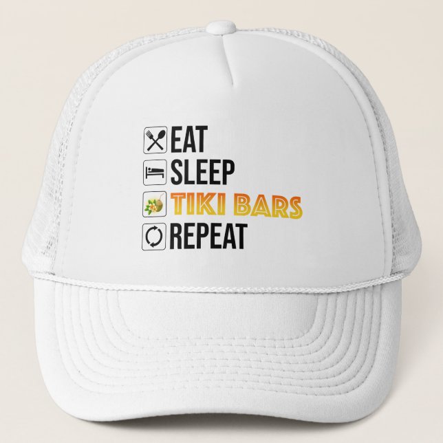 Casquette Eat. Sleep. Tiki Bars. Repeat (Devant)