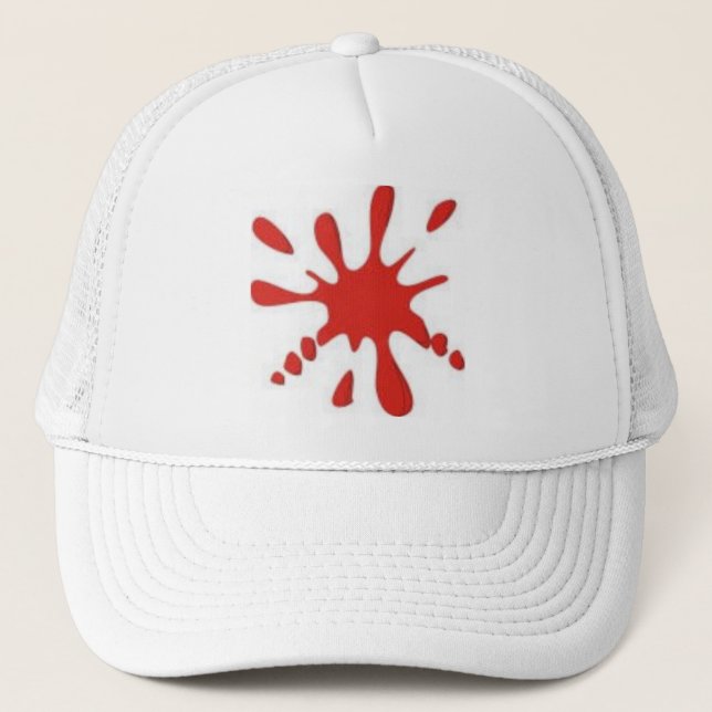 Casquette Éclaboussure rouge de peinture (Devant)