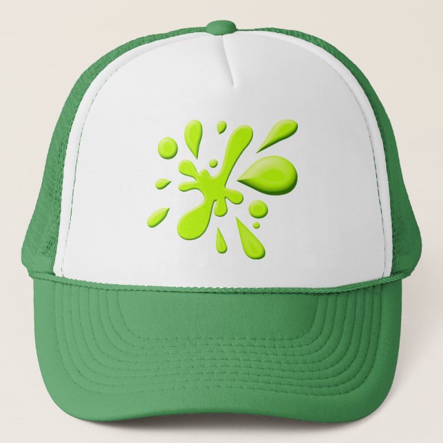 Casquette Éclaboussure verte de peinture (Devant)