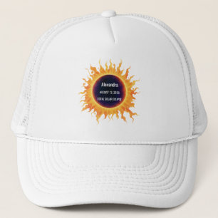Casquette Éclipse solaire totale aquarelle audacieuse Nom 20