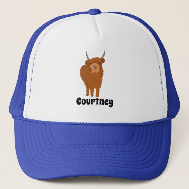 Casquette Écossais Highland Cattle Cow Graphic Personnalisé (Devant)