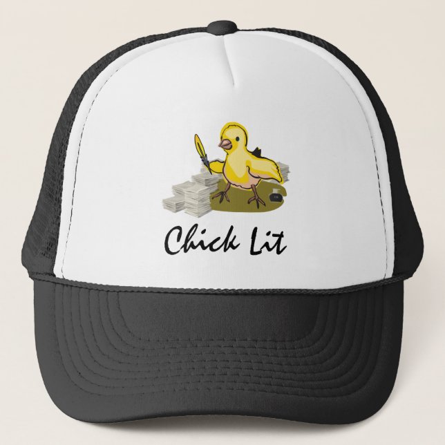 Casquette Écrivain Lit avec papier et Quill Plume (Devant)