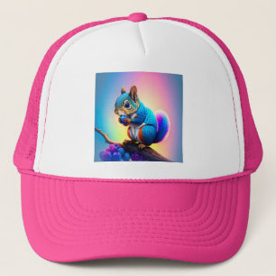 Casquette Écureuil Bleu Mangeant Un Fruit-323232