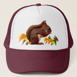 Casquette Écureuil rouge en automne