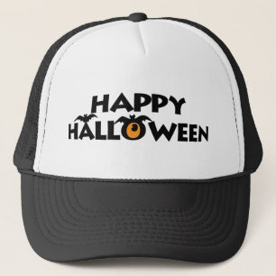 Casquette Éffrayant Happy Halloween Texte avec chauves-souri