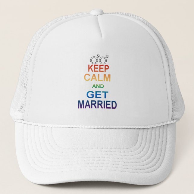 Casquette Égalité entre les sexes Garder le calme Gay marié (Devant)