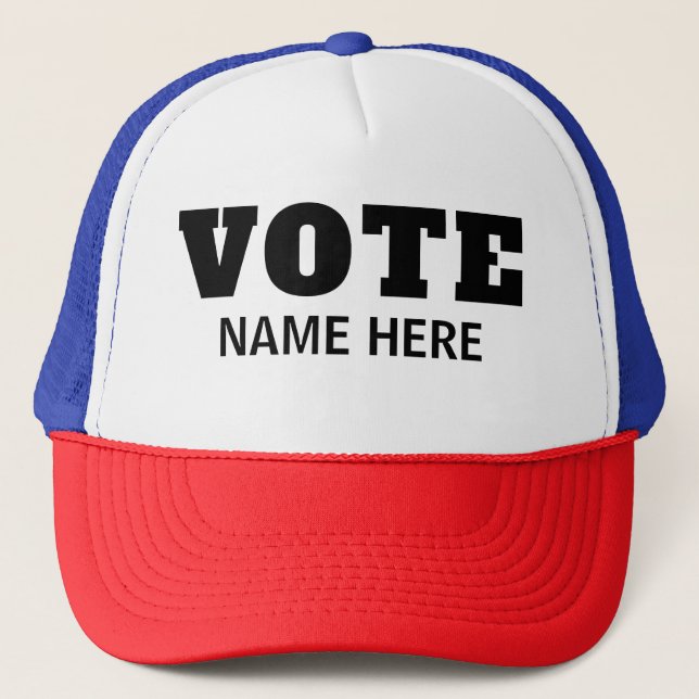 CASQUETTE ÉLECTEURS DE VOTE PERSONNALISÉS CANDIDATS (Devant)