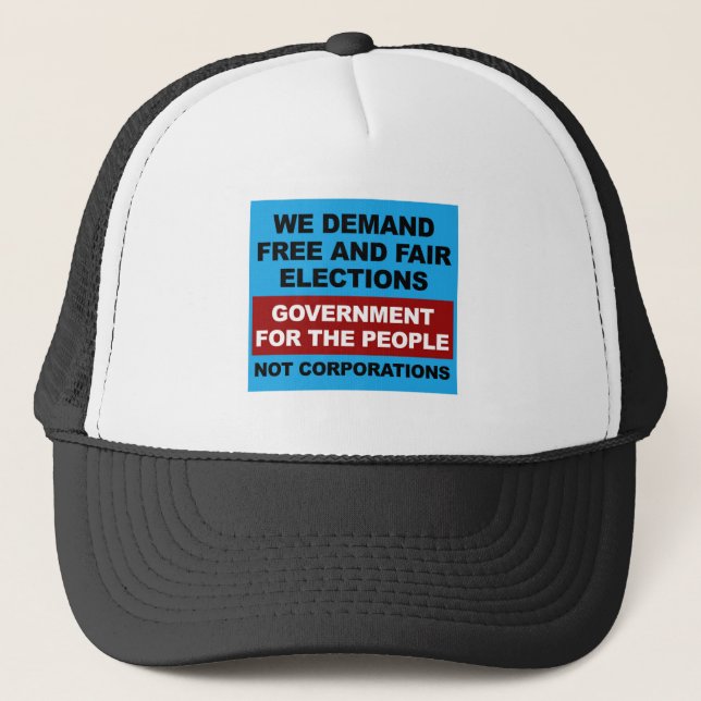 Casquette Élections libres et équitables (Devant)