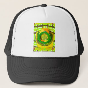 Casquette Elégance d'or : Beau art rose jaune africain