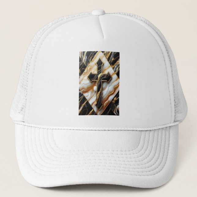 Casquette Elégance Monochrome céramique motif Touches dorées (Devant)
