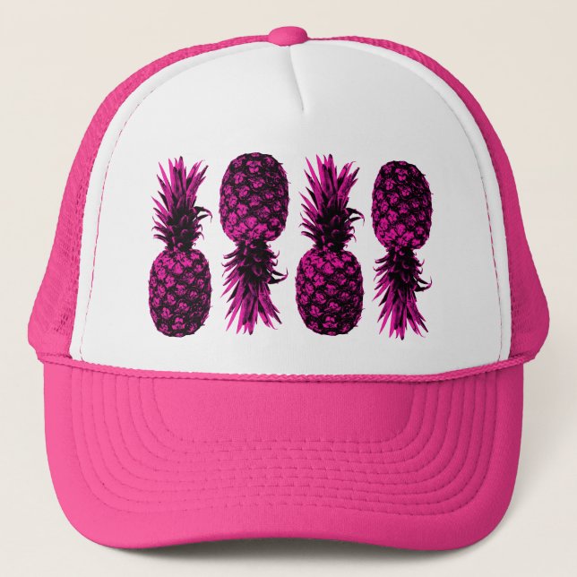 Casquette Élégant ananas rose tropicale (Devant)