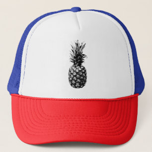Casquette Élégant ananas tropical noir et blanc